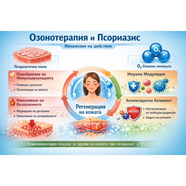 Озонотерапия при псориазис – механизми на действие и потенциални ползи